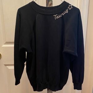Vintage Black Sweatshirt w/ Taurus embroidery